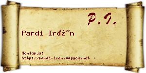 Pardi Irén névjegykártya